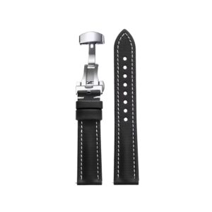 Sailcloth Watch Strap – FKM Rubber – Black/White – MarinerTex™ by Retention Time