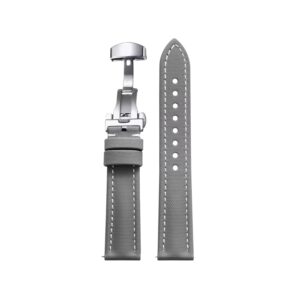 Sailcloth Watch Strap – FKM Rubber – Grey/White – MarinerTex™ by Retention Time
