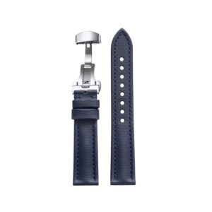 Sailcloth Watch Strap – FKM Rubber – Navy Blue – MarinerTex™ by Retention Time