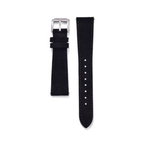 Suede Leather Watch Strap – Black – Handmade – Retention Time
